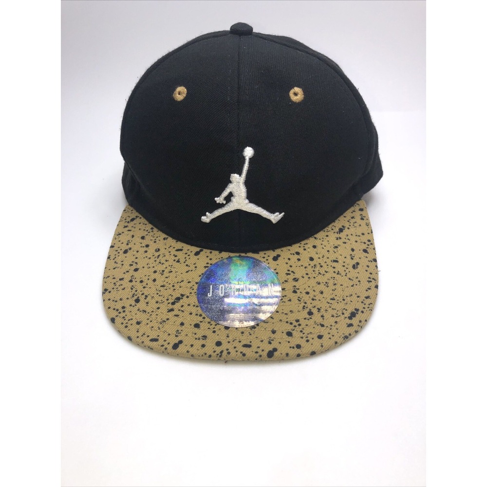 Air Jordan Cement‎ Elephant Black Gold  Jumpman Hat Snapback Cap Youth Max 9 1/2